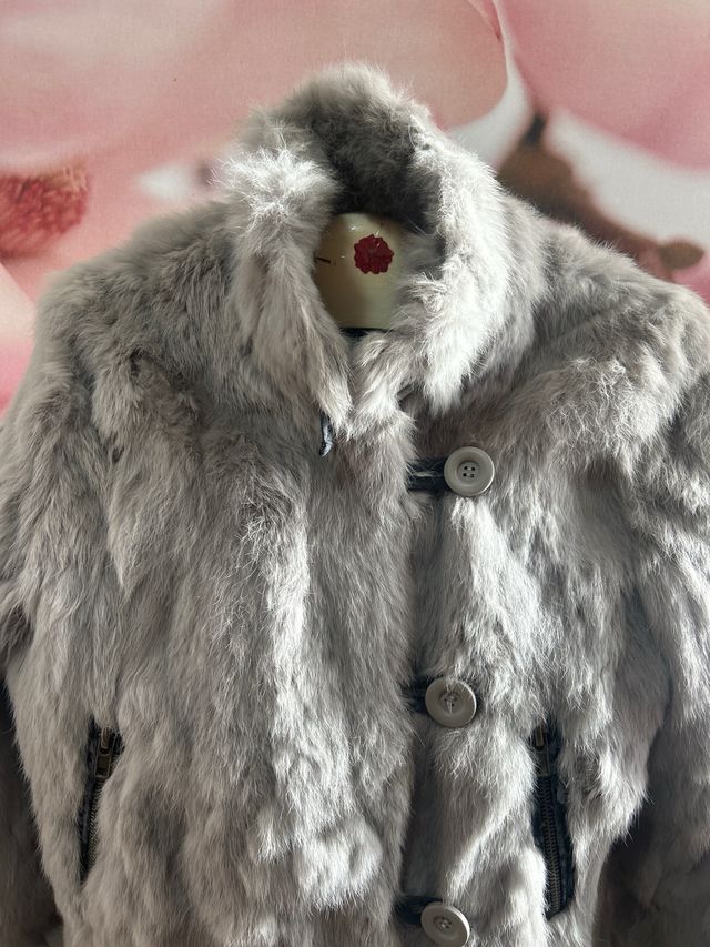 Chaqueta de pelo gris