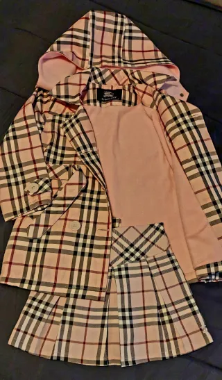 Conjunto Burberry niña abrigo y falda