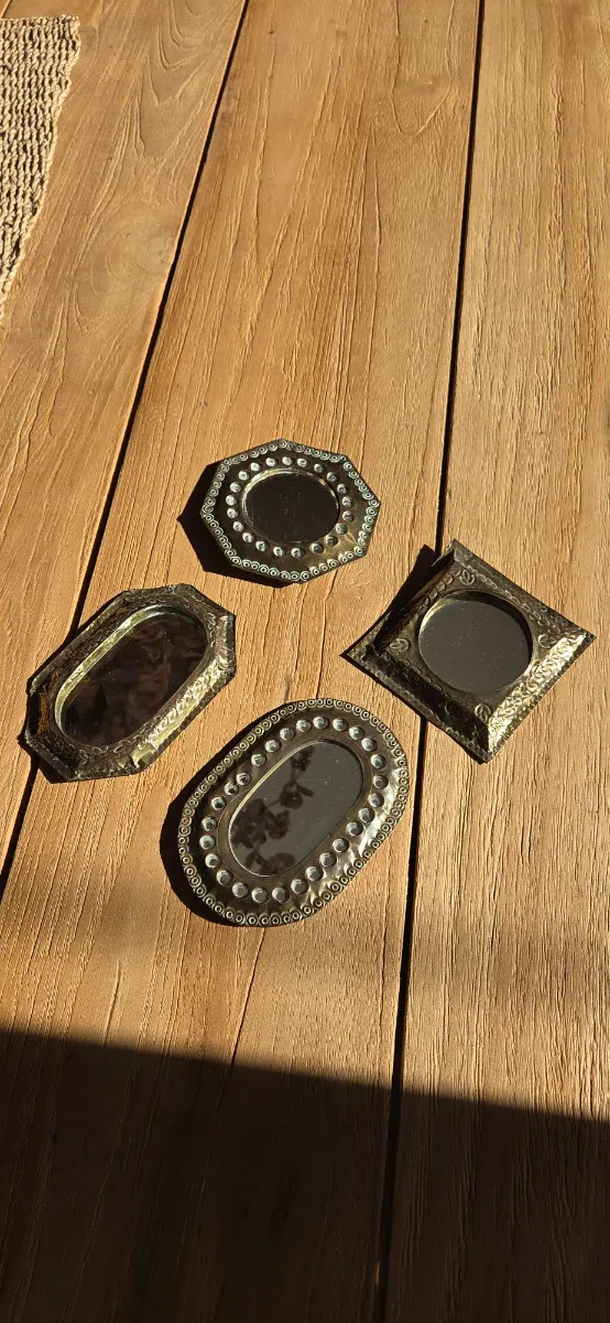 Lote 4 espejos latón artesanales