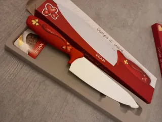 Coltello da cucina EGAN rosso e bianco