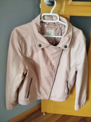 Cazadora polipiel rosa Talla M