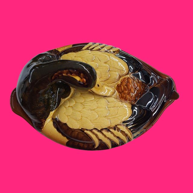 FUENTE BARRO HORNO TAPA FORMA PATO