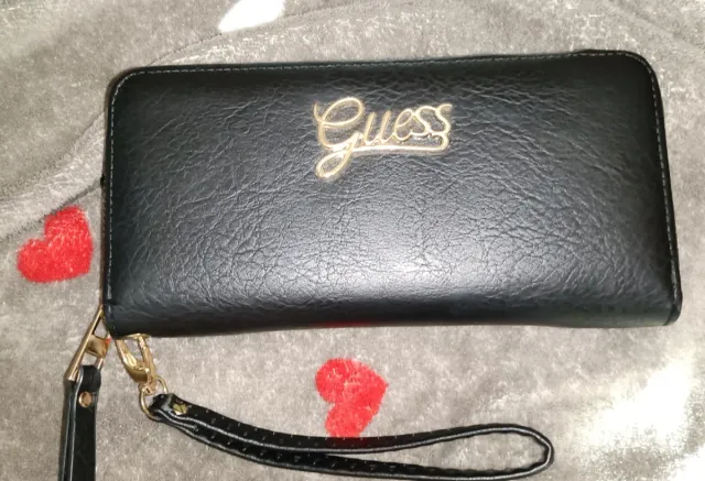 Monedero Guess Negro y Dorado Réplica