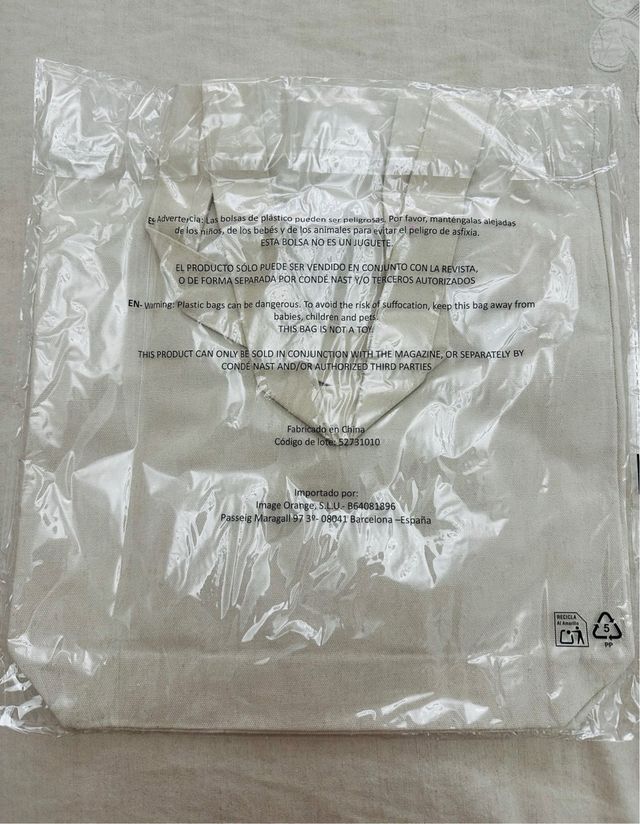 Bolsa de tela Vogue algodón