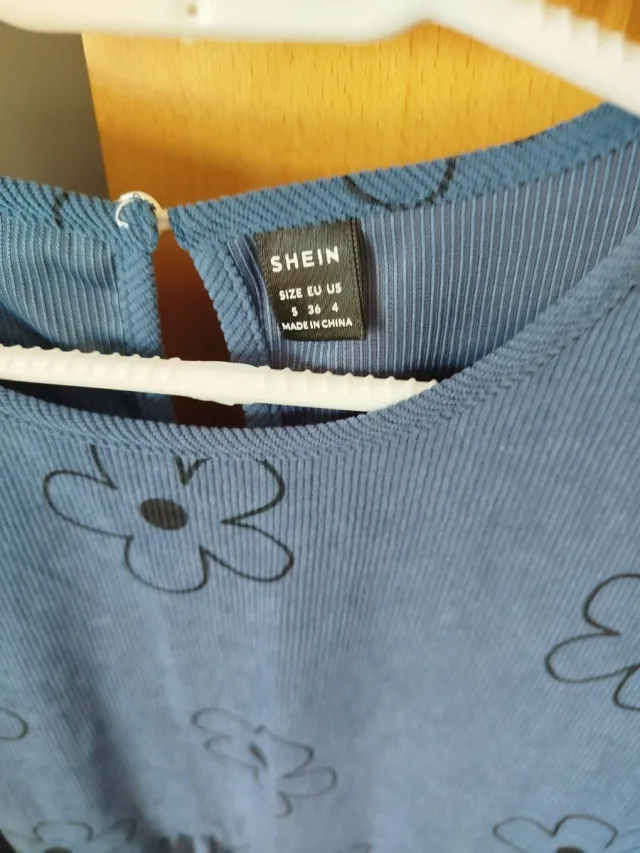 Vestido SHEIN floral azul talla S