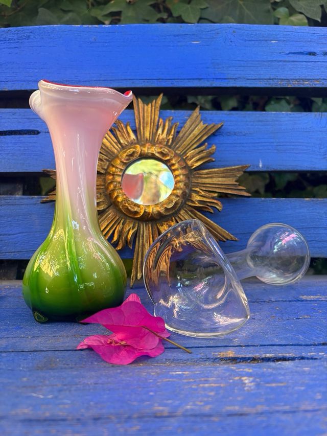 Fioriera in cristallo vintage JARRÓN CRISTAL