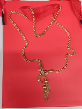 Cadena Oro 18K Manos y circonita