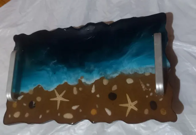 Bandeja Resina Decorativa Mar Azul