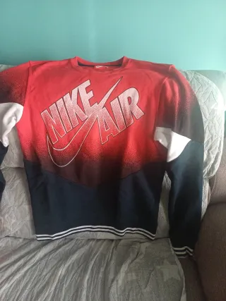 Sudadera Nike Air Roja y Azul Talla M