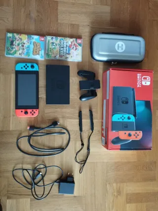 Nintendo Switch Gris/Naranja + Juegos