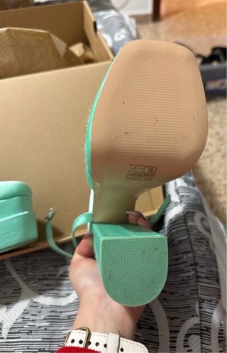 Sandalia tacon 15 cm azul celeste talla 36