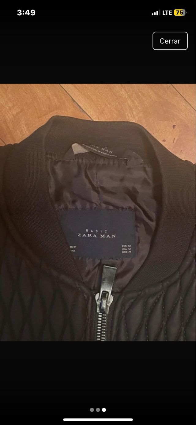 Cazadora Zara Man acolchada negra