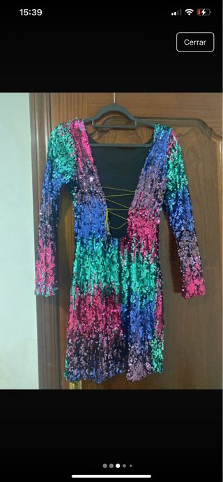 Vestido lentejuelas arcoíris