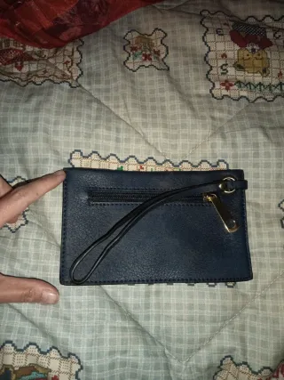 Bolsito monedero azul marino con cremallera