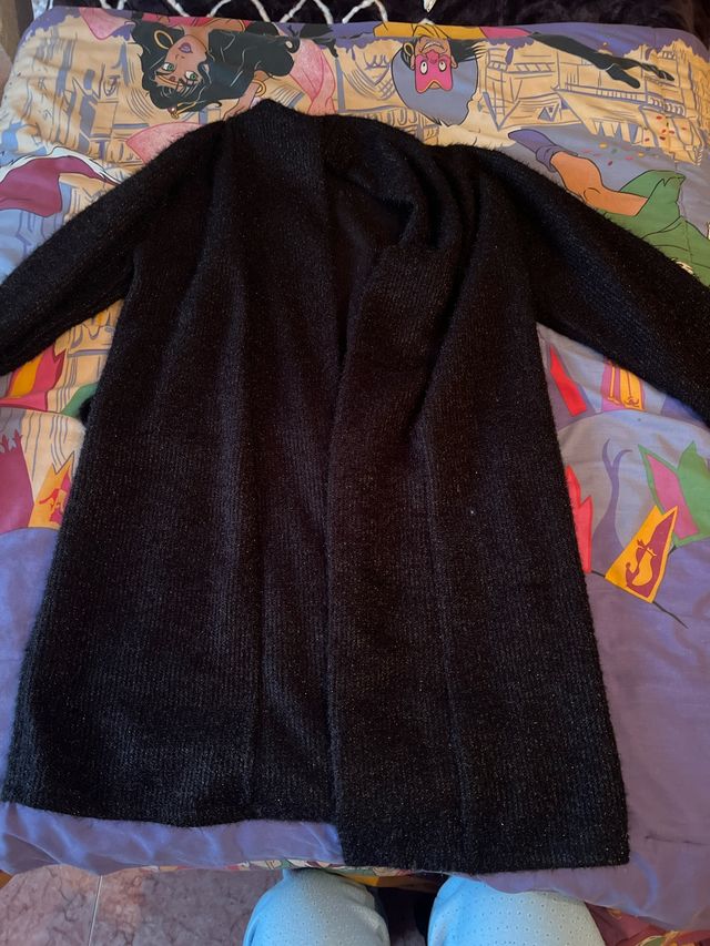 Cárdigan largo negro talla única
