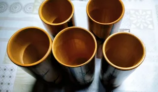 Vasos de bambú con diseño de bambú (5 unidades)