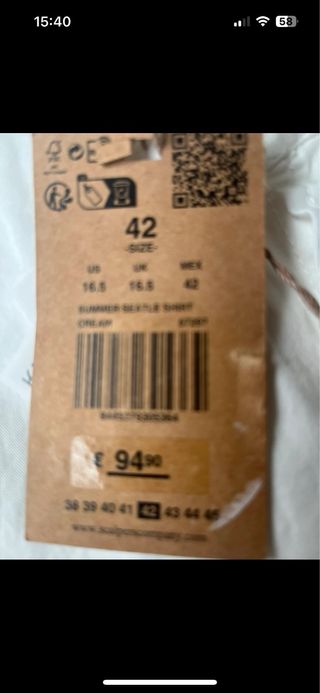 Camisa Scalpers Blanca Talla 42