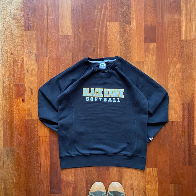 NUEVA Sudadera Russell Negra Deportiva Sin Capucha