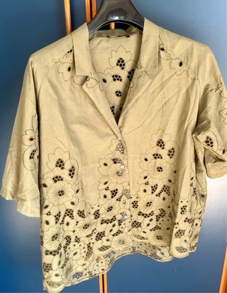 Camicia Elena Mirò traforata verde oliva