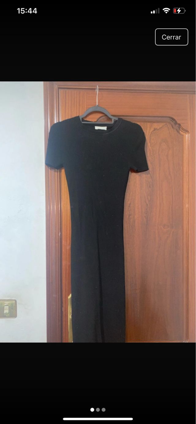 Vestido negro manga corta