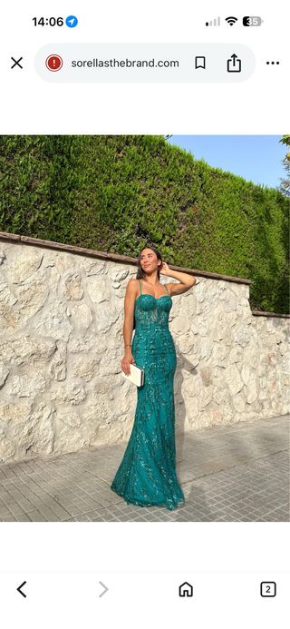 Vestido verde botella pedrería corset talla única