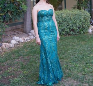 Vestido verde botella pedrería corset talla única