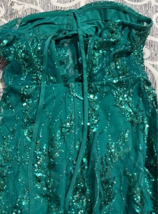 Vestido verde botella pedrería corset talla única