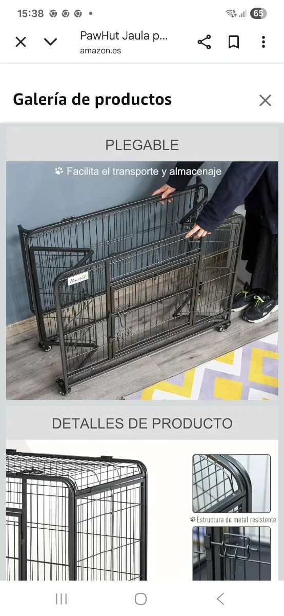 Jaula para perro con ruedas
