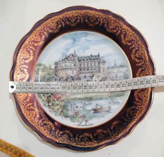 Piatto Limoges Porcellana Dipinta Castello