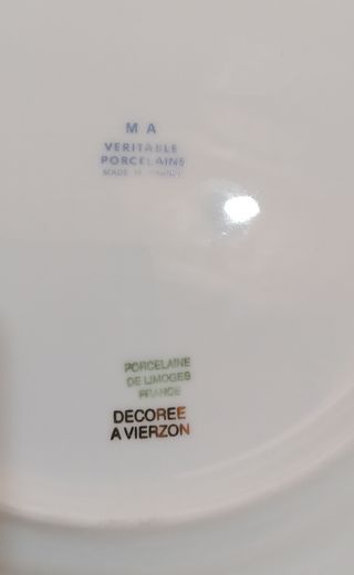 Piatto Limoges Porcellana Dipinta Castello