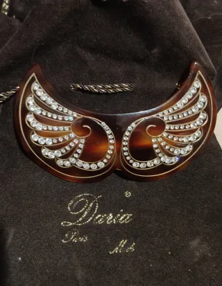Fermaglio capelli Doria ali con strass