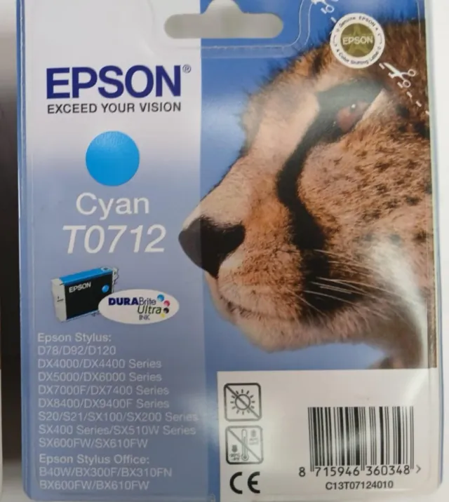 Cartucho Tinta Epson T0711, T0712, T0713 y T0714