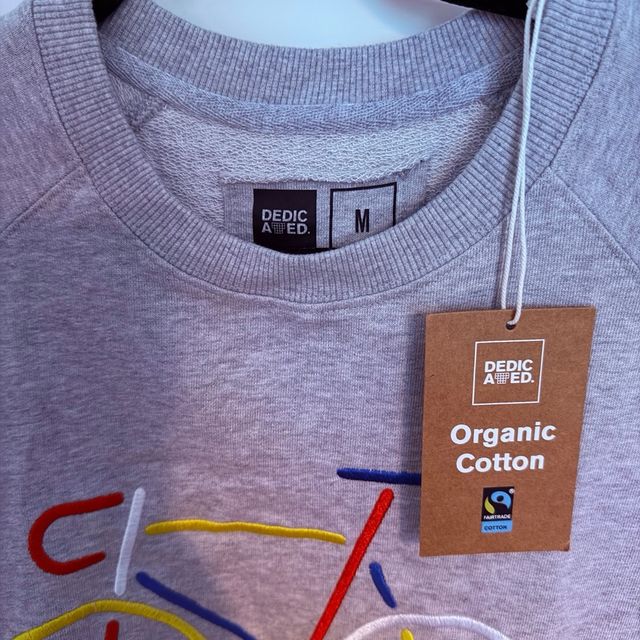 Sudadera Gris Bordado Bicicleta Dedicated