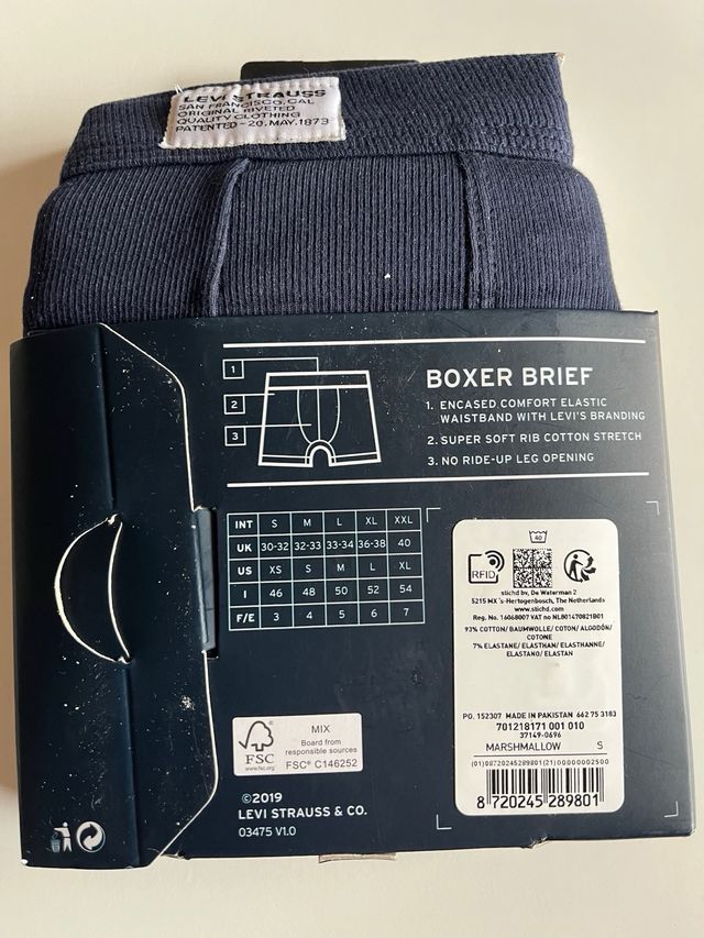 2 Calzoncillos Levi's Boxer Brief Talla S