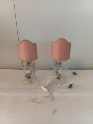 Coppia Lampade Vintage Maria Teresa in cristallo