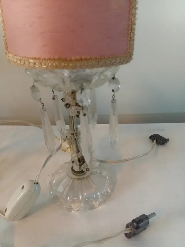 Coppia Lampade Vintage Maria Teresa in cristallo