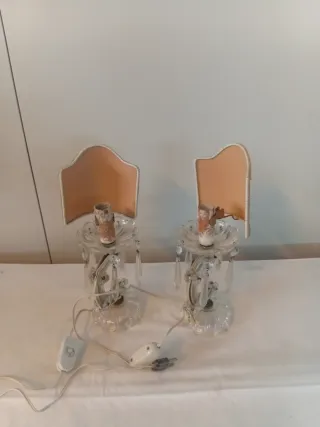 Coppia Lampade Vintage Maria Teresa in cristallo