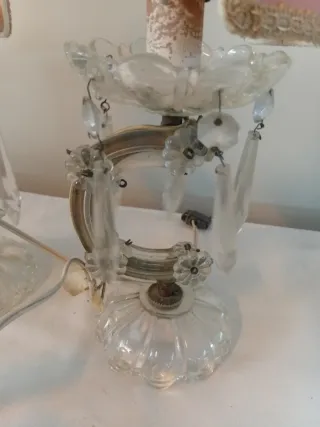 Coppia Lampade Vintage Maria Teresa in cristallo