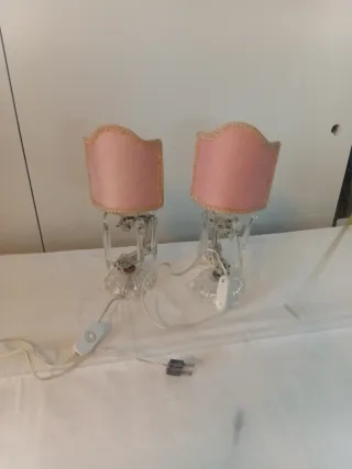 Coppia Lampade Vintage Maria Teresa in cristallo