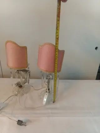 Coppia Lampade Vintage Maria Teresa in cristallo