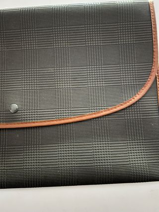 Cartella porta documenti plaid marrone/grigio