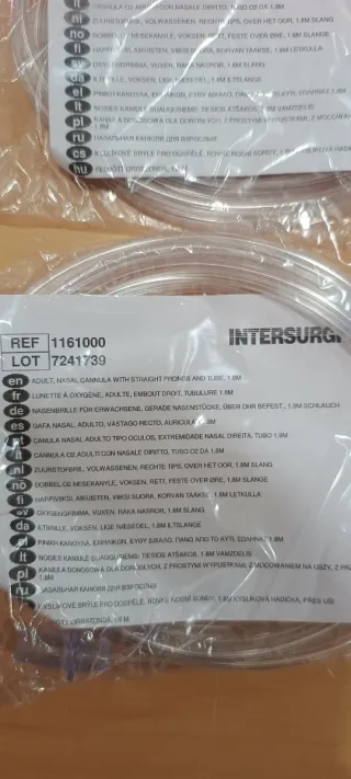 Tubos de oxígeno estériles