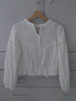 Blusa Zara Blanca Talla S/36/8 Niña