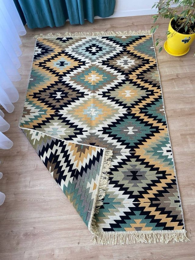 Tappeto in cotone con design etnico 160x250