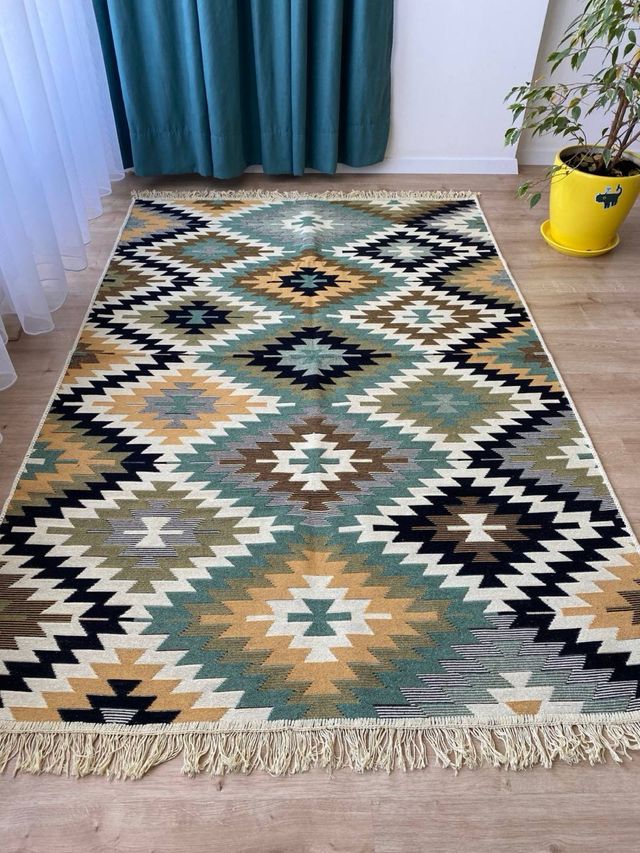 Tappeto in cotone con design etnico 160x250