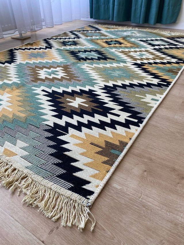 Tappeto in cotone con design etnico 160x250