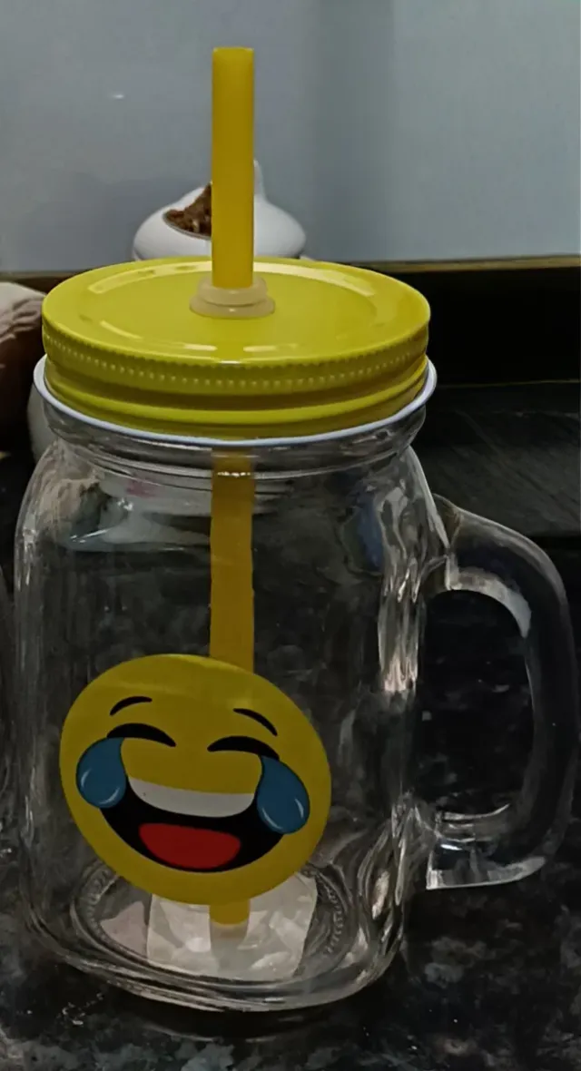 Jarras Mason Jar con Emojis (2 unidades)