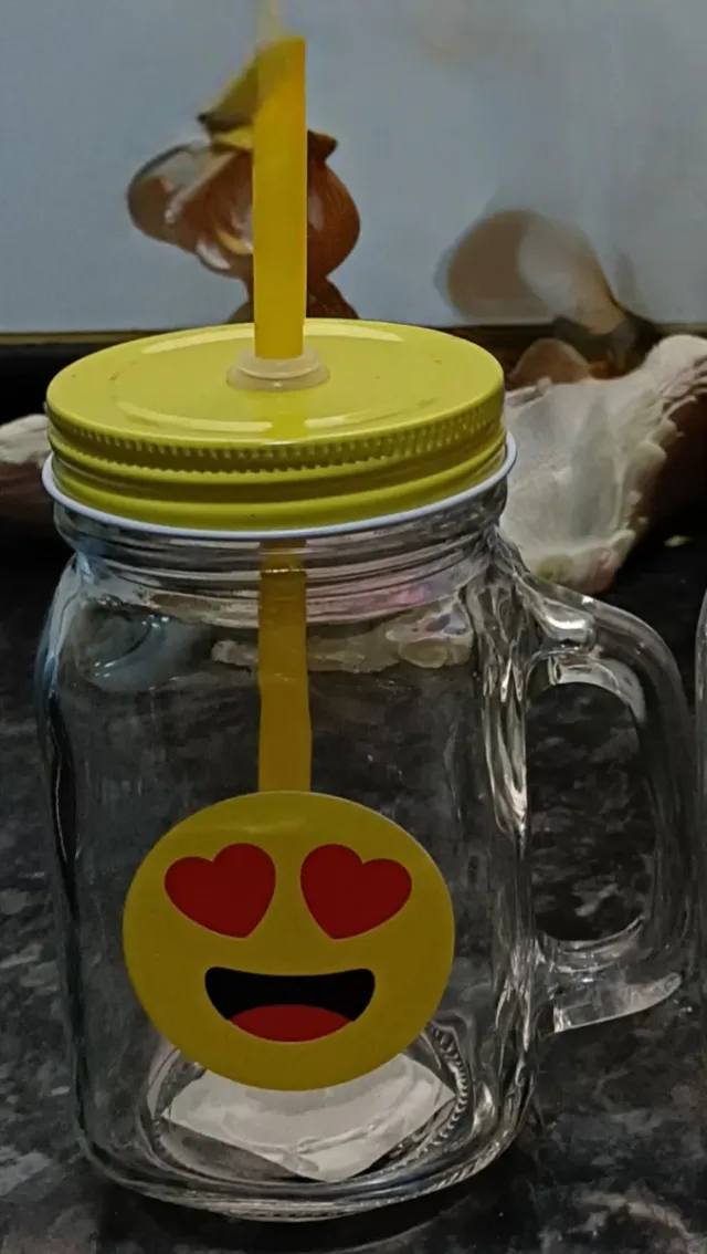Jarras Mason Jar con Emojis (2 unidades)