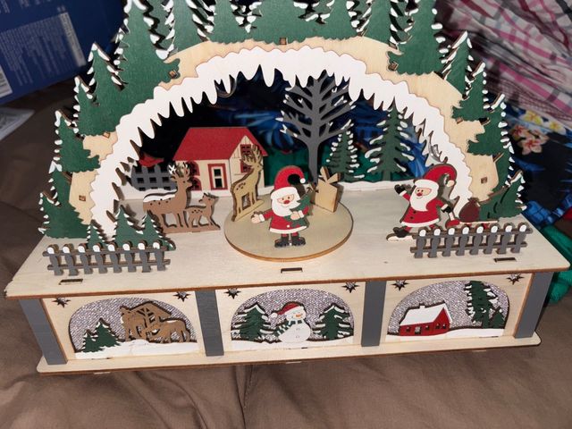 Pueblo Navideño Madera Decoración