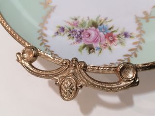 Piatto Limoges decorato a mano con dettagli in oro